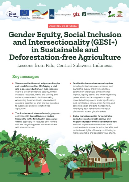 thumbnail of Gender Equity, Social Inclusion and Intersectionality (GESI+) in Sustainable and Deforestation-free Agriculture. Lessons from Palu, Central Sulawesi, Indonesia