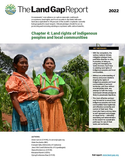 thumbnail of Land rights of indigenous peoples and local communities