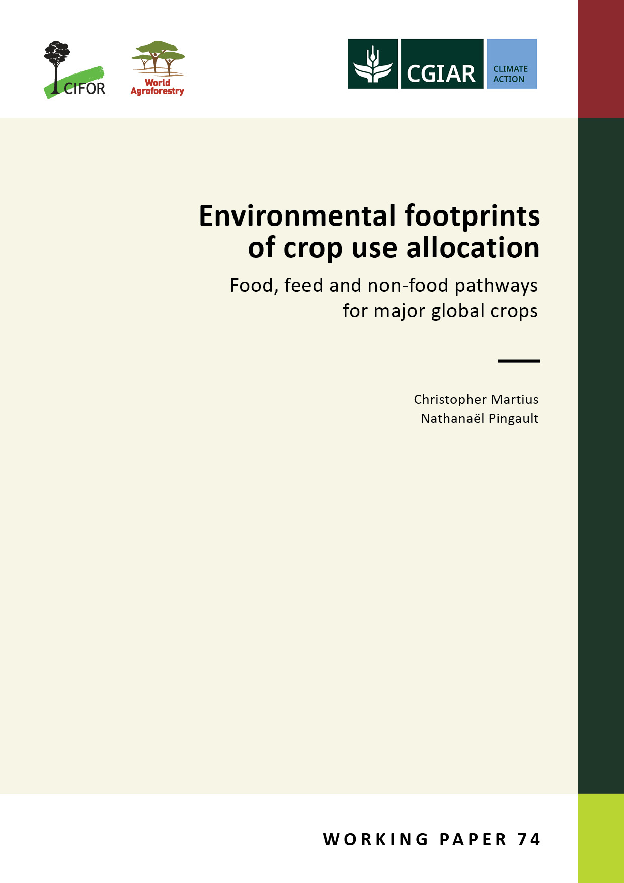 thumbnail of Environmental footprints of crop use allocation: Food, feed and non-food pathways for major global crops