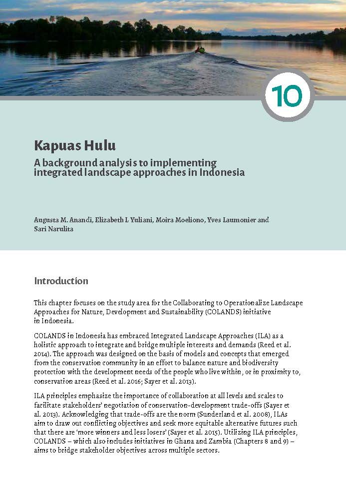 thumbnail of Kapuas Hulu: A background analysis to implementing an integrated landscape approach